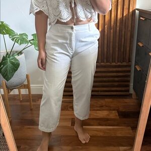 WEEKEND Max Mara Straight Leg Off White Cropped Chino. Size 8